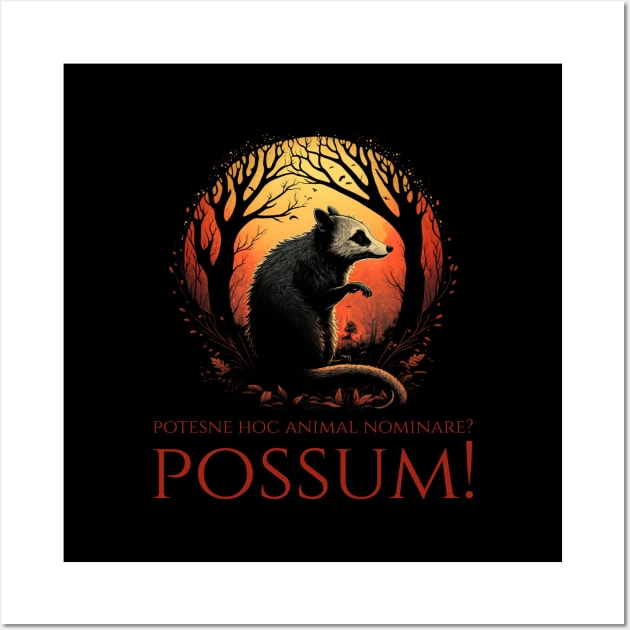 Potesne Hoc Animal Nominare? Possum! - Classical Latin Pun Meme Wall Art by Styr Designs